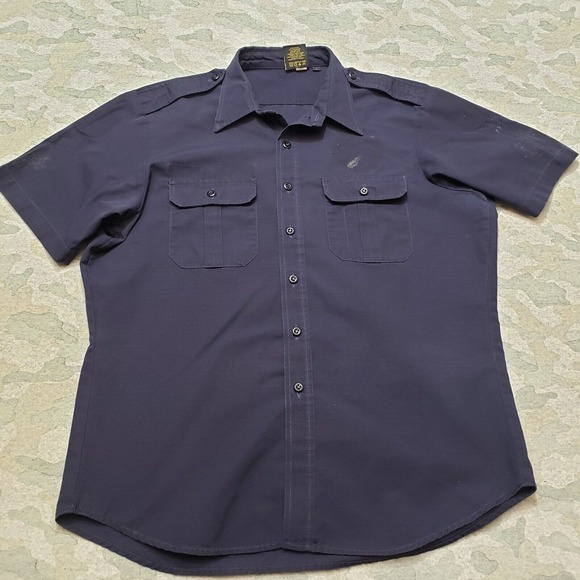 Propper Shirt Mens‎ Large Blue Short Sleeve Button-Up Tactical Combat - Picture 1 of 12